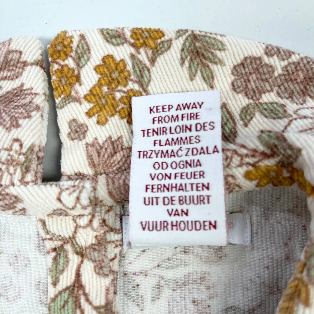 Shabby Chic Girls Dress 4T Floral‎ Corduroy Vintage Cottagecore Boho Fall